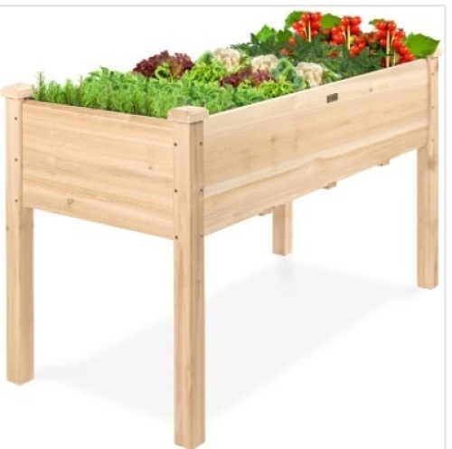 Raised Garden Bed, Elevated Wooden Planter Box w/ Foot Caps - 48x24x30in - Lot 313