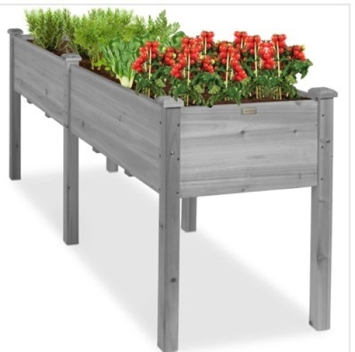 Raised Garden Bed, Elevated Wood Garden Planter Stand - 72x23x30in - Lot 316