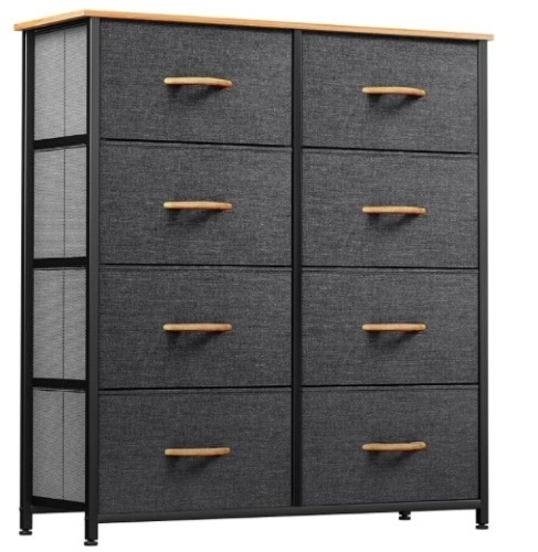 YITAHOME Dresser with 8 Drawers - Fabric Storage Tower, Organizer Unit for Bedroom, Living Room, Hallway, Closets & Nursery - Sturdy Steel Frame, Wooden Top & Easy Pull Fabric Bins - Lot 317