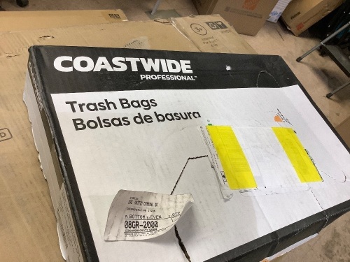 Coastwide Professional™ 7-10 Gallon Industrial Trash Bag, 24" x 23", Low Density, 0.35 mil, Black, 500 Bags/Box (CW21759) - Lot 260