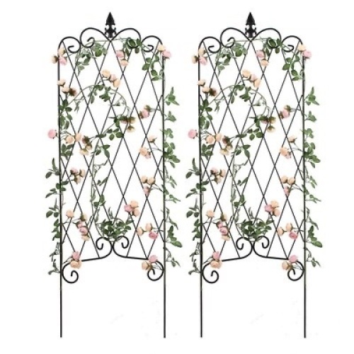Amagabeli Garden Trellis 16-in W x 47-in H Black Garden Trellis - Lot 394