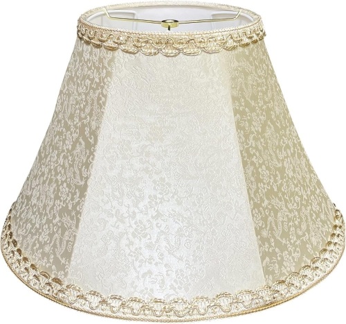 TOOTOO STAR beige Bell lampshade, 8.75" top x 17.75" bottom x 11" straight height large lamp shades, Bohemian Decor Light Yellow floral lamp shade - Lot 272