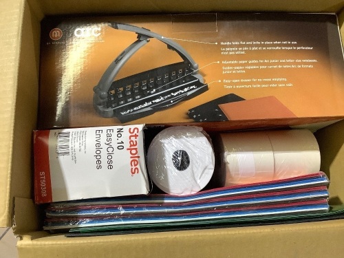Box of misc. office supplies - Lot 299s