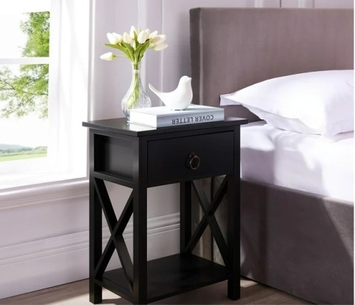 Eily Night Stand Bedside Table with Drawer  - Lot 459