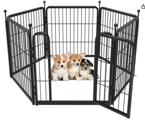 FXW Rollick Dog Playpen, 24" Height for Puppies/Small Dogs, 6 Panels-white - Lot 112c