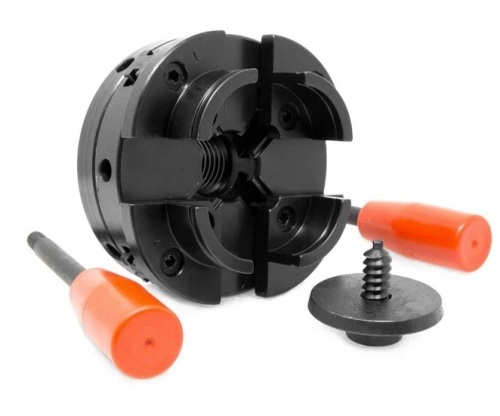 WEN LA4444 4-Inch 4-Jaw Self-Centering Lathe Chuck Set with 1-Inch x 8TPI Thread - Lot 291