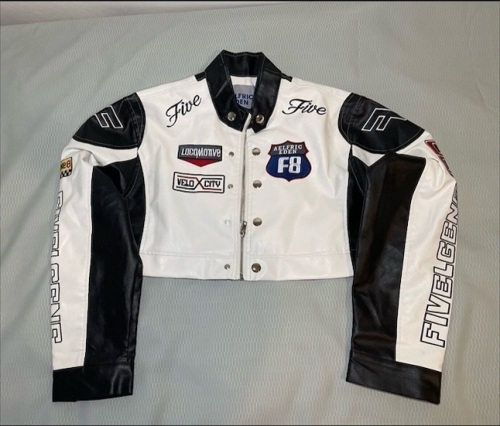 Aelfric Eden Womens Vegan Leather Jacket Cropped Motorcycle Biker Coat size xl - Lot 357