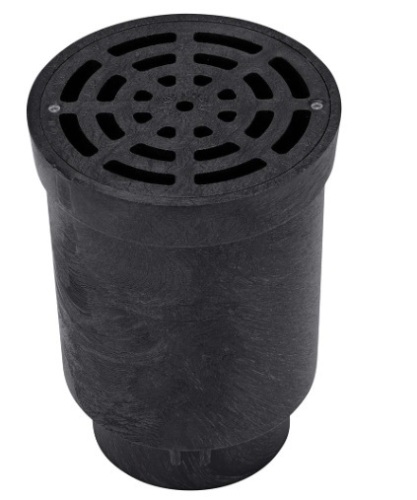 NDS FWSD69 6-Inch Round Surface Drain Inlet with Plastic Grate for Flo Stormwater Dry Well System, Pack of 1, Black - Lot 397