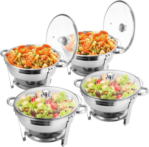 Chafing Dish Buffett Set 4 Packs, 5 QT Stainless Steel - Lot 7383