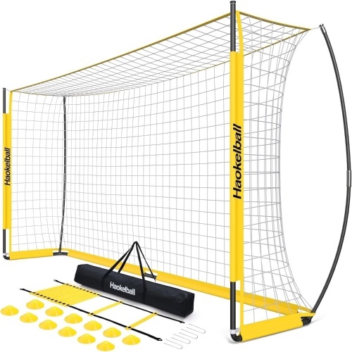 Portable Soccer Goal Net for Teens Adults 12x6 FT Soccer Goals for Backyard Quick Setup Soccer Net with Upgraded Goal Posts, Agility Ladder and 12 Soccer Cones - Lot 7401