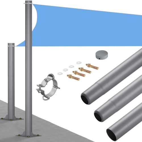 Shade Sail Poles, 10Ft Heavy Duty Sun Sail Poles for Shade Sail, Sun Shade Poles with D-clamp, Suitable for Garden,Yard,Patio,Playground, One Pack - Lot 7420