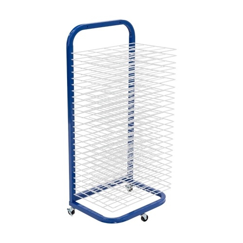 Pearington 25-Shelf Mobile/Wall Mountable Art Drying Rack for Art Studios & Classrooms, 14.5" D x 17.5" W x 38" H, White - Lot 7455
