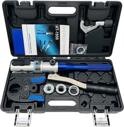 Copper Press Tool Propress Tool Copper Pipe Crimping Tool for 1/2",3/4" and 1 inch for Viega ProPress Copper Fittings Dark Blue (HTM-1950) - Lot 7472