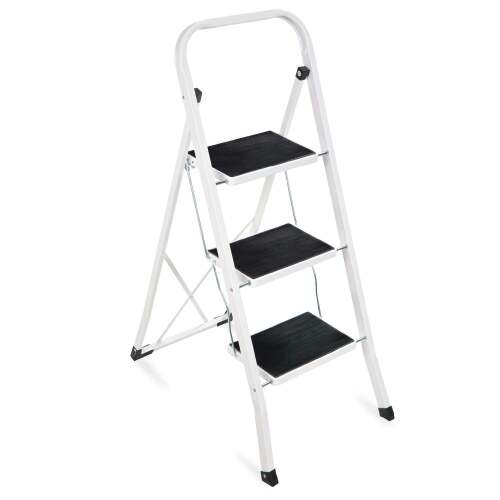 3-Step Portable Folding Step Ladder w/ Non-Slip Feet, 330lb Capacity - Lot 7825
