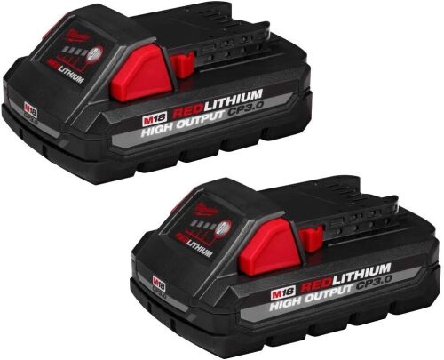 Milwaukee M18 18 Volt High Output CP 3.0 Ah Lithium-Ion Slide Battery, 2 Pack - Lot 7642
