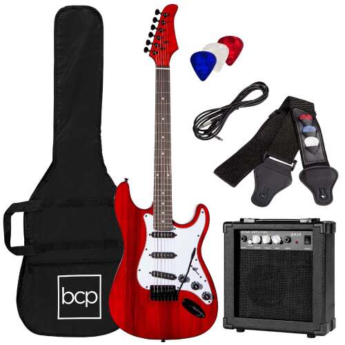 Beginner Electric Guitar Kit w/ Case, 10W Amp, Tremolo Bar - 39in - Lot 7652