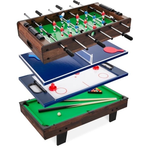 4-in-1 Multi Game Table Set w/ Air Hockey, Table Tennis, Billiards, Foosball - Lot 7772