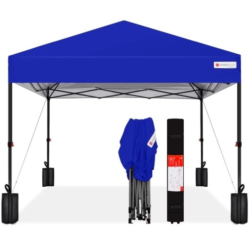 One-Person Setup Instant Pop Up Canopy w/ Case, 4 Weight Bags - 12x12ft - Lot 7871