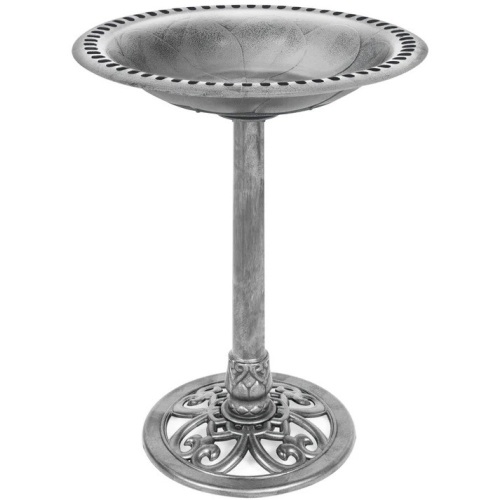 Vintage Outdoor Garden Bird Bath w/ Fleur-de-Lis Accents - Lot 7893anm