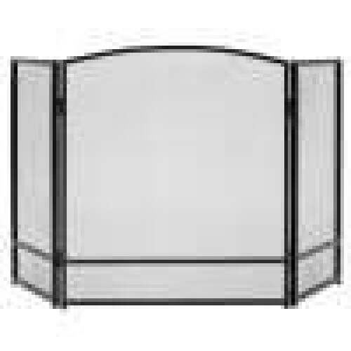 3-Panel Simple Steel Mesh Fireplace Screen w/ Rustic Worn Finish - 47x29in - Lot 7915