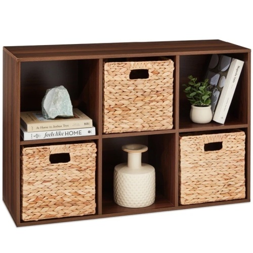 6-Cube Bookshelf, 11in Storage Display w/ Removable Panels, Customizable - Lot 8029
