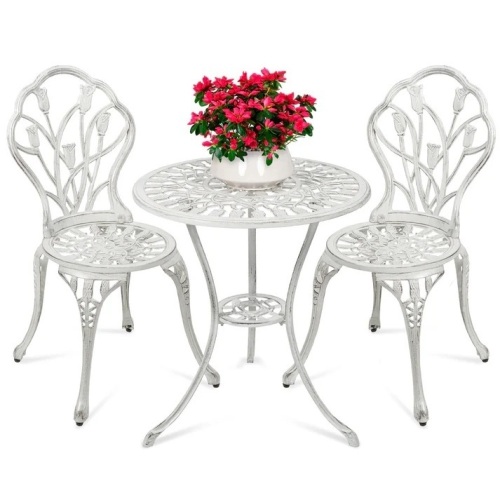 3-Piece Cast Aluminum Patio Bistro Furniture Set - Lot 8037