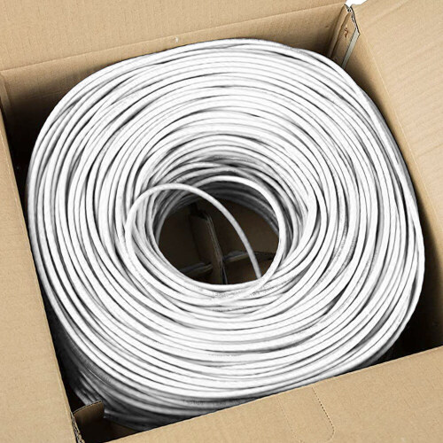 1000ft Cat 6 Riser Ethernet Cable White | Unshielded | CMR, 23AWG, UTP - Lot 8077