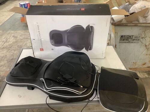 Air Compression Shiatsu Neck & Back Massager Seat w/ Heat, Rolling Massage - Lot 256