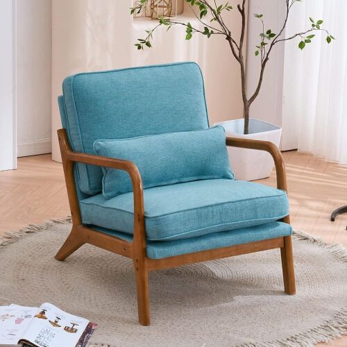 Upholstered Accent Chair with Pillow  - Lot 326