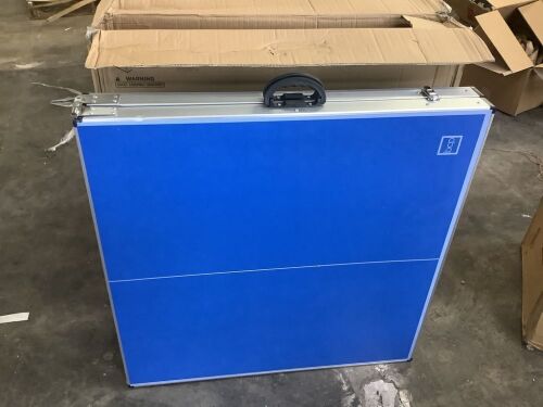Portable Ping Pong Table Tennis Game Set w/ Paddles, Balls - 6x3ft - Dented  - Lot 357