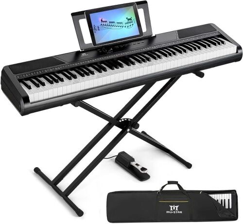  MUSTAR Digital Piano 88 Key Semi Weighted with Stand - Lot 270
