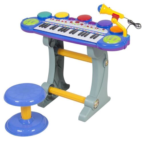 37-Key Kids Electric Keyboard w/ Microphone, Stool - Lot 620