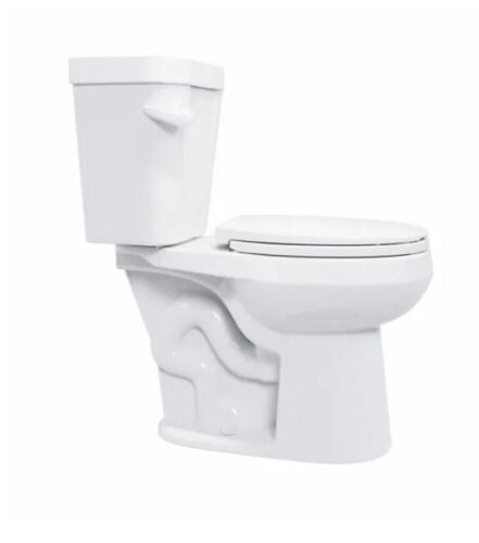 HOROW ADA Chair Height 2-piece 1.28 GPF Single Flush Round Toilet Map Flush 1000g, Soft-Close Seat Included  - Lot 40