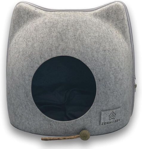 ZENHOBBY Cat Hideaway Cave in Light Grey - Lot 416