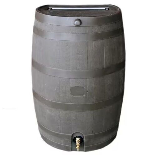 RTS Home Accents 50 Gal. Rain Barrel Walnut Color with Brass Spigot - Lot 126