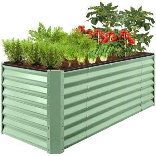 Outdoor Metal Raised Garden Bed for Vegetables, Flowers, Herbs - 8x2x2ft - Lot 587