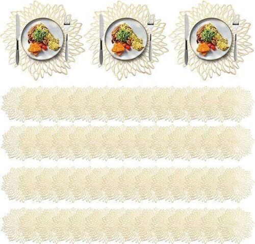 Round Pressed Vinyl Metallic Flower Placemats, 150pcs  - Lot 205