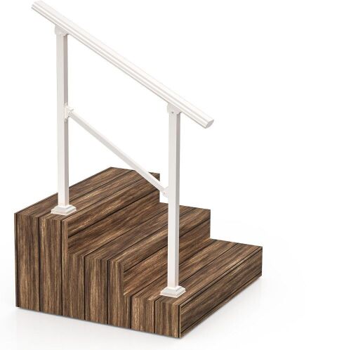 Metal Handrail for Outdoor Steps, 3 Steps - Missing Some Hardware  - Lot 115