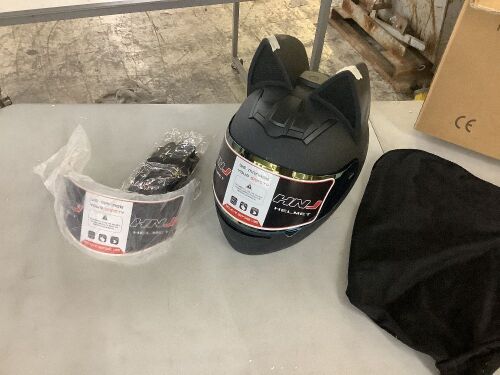 Cat Ear Motorcycle Helmet, Large  - Lot 305