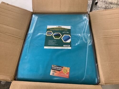 Teal Elite Multipurpose Waterproof Tarp Cover, Heavy Duty with Metal Grommets, 20' x 40' - Lot 281