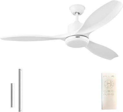  56 Inch Ceiling Fan with Lights, Remote Control, Reversible Quiet DC Motor, Indoor Outdoor  - Lot 291
