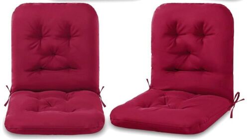  Chunful Tufted Back Patio Chair Cushions, Wine Red, 8 pc - Lot 228