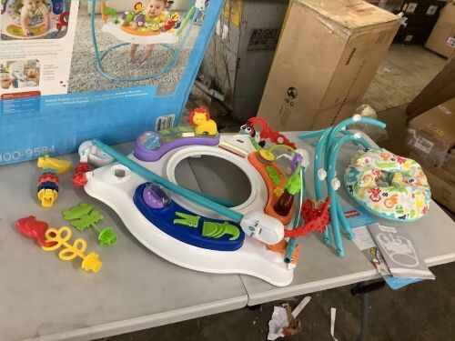 Fisher-Price Baby Bouncer Animal Activity Jumperoo With Music Lights Sounds And Developmental Toys  - Lot 199
