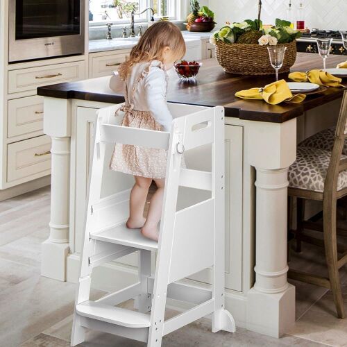 TOETOL Bamboo Toddler Kitchen Step Stool - Lot 299