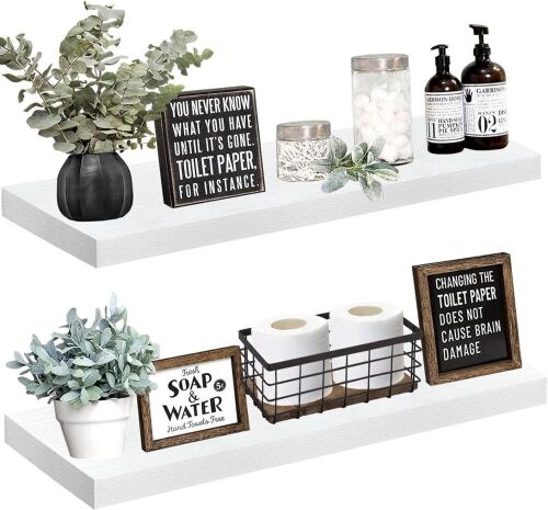  QEEIG Floating Shelves 36" x 9", Set of 2, White - Lot 598