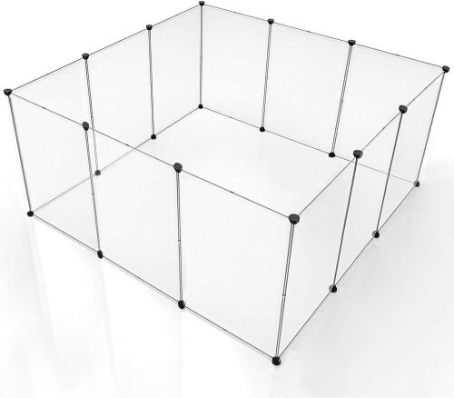  BRIAN & DANY Portable Large Plastic Yard Fence for Small Animals, 12 Panels, 27.7 X 19.7 inches, Smoke Grey  - Lot 288