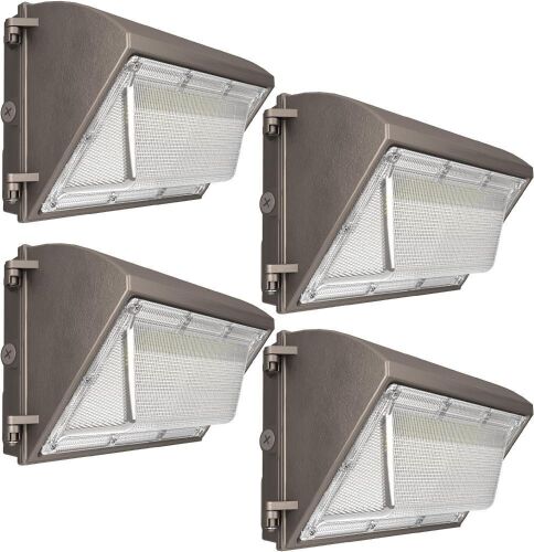  120W LED Wall Pack Light with Dusk to Dawn Photocell, 15600LM 5000K, 4 Pack  - Lot 48