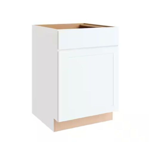 Hampton Bay Courtland 24 in. W x 24 in. D x 34.5 in. H Assembled Shaker Base Kitchen Cabinet in Polar White  - Lot 50
