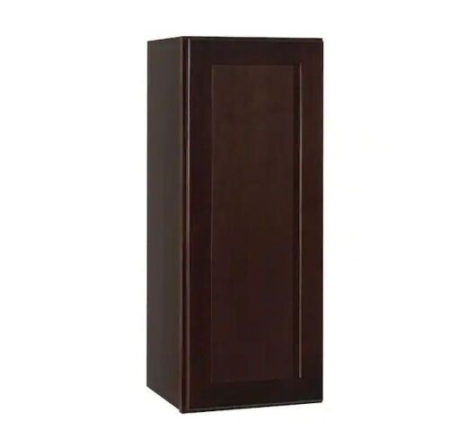 Hampton Bay Shaker 12 in. W x 12 in. D x 30 in. H Assembled Wall Kitchen Cabinet in Java - Lot 54