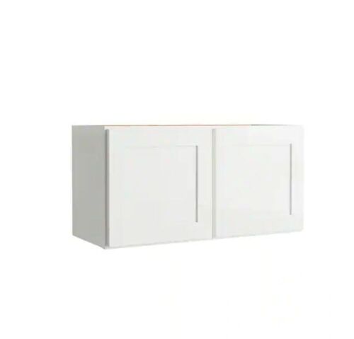 Hampton Bay Courtland 30 in. W x 12 in. D x 15 in. H Assembled Shaker Wall Kitchen Cabinet in Polar White  - Lot 65